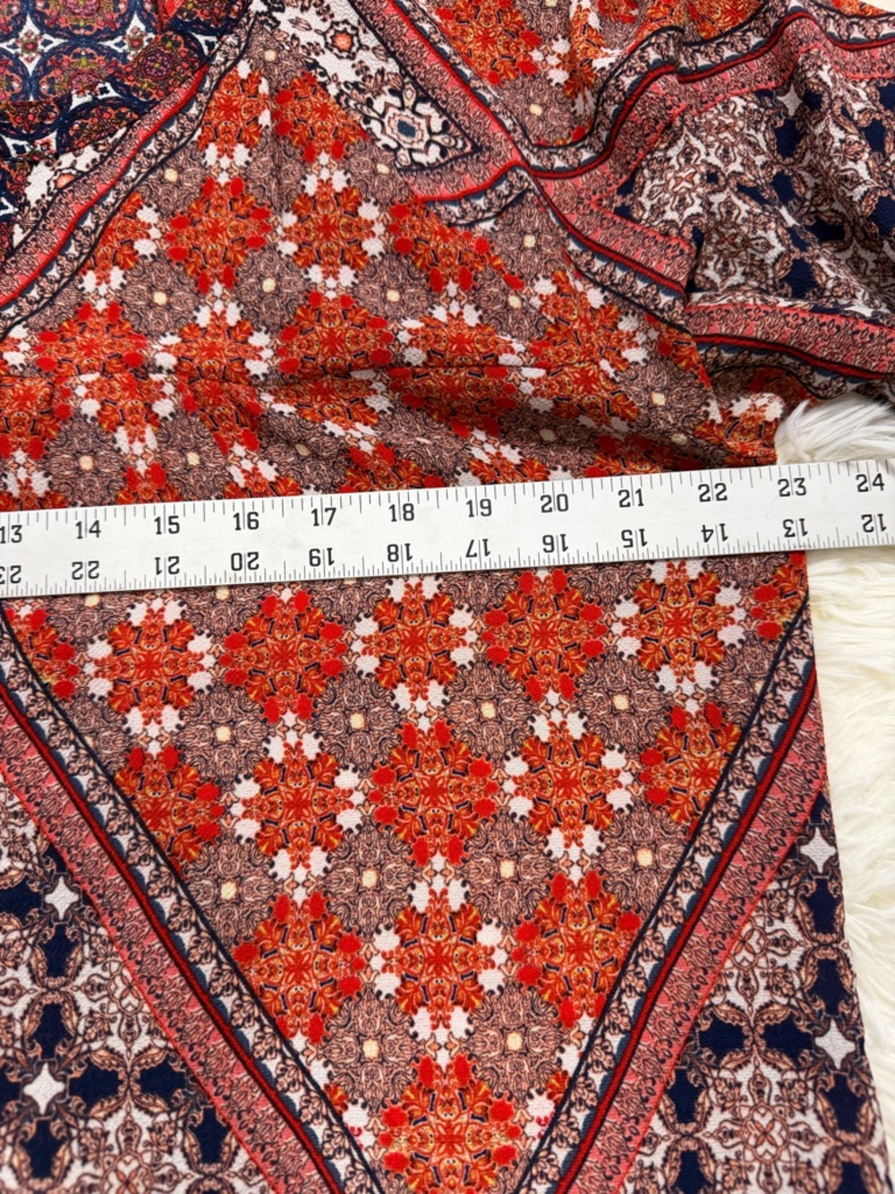 fig and flower Anthropology Boho V-Neck Tunic - Red, Navy, Cream Size Large - Picture 7 of 10